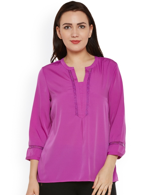 Oxolloxo Women Purple Solid Top