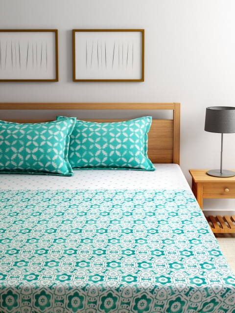 Portico New York White & Teal-Green Cotton 144 TC Regular Double King Bedsheet with 2 Pillow Covers
Portico New York White & Teal-Green Cotton 144 TC Regular Double King Bedsheet with 2 Pillow Covers