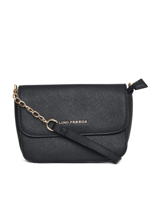 Lino Perros Black Solid Sling Bag