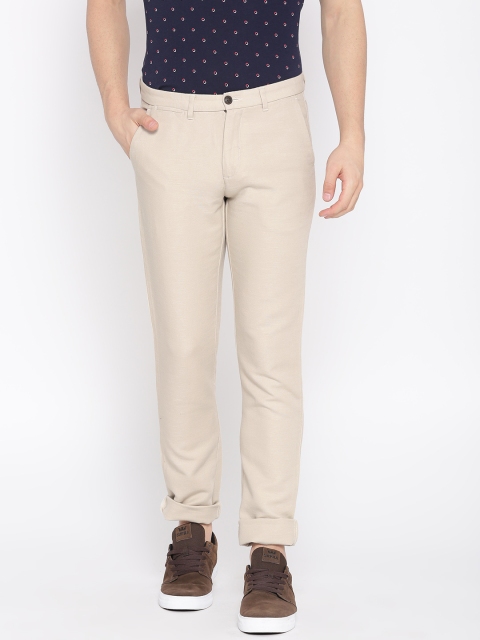 Arrow Sport Men Beige Chrysler Fit Solid Trousers