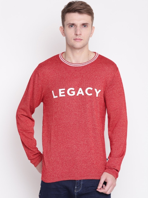 Solly Sport Men Red Printed Sweater