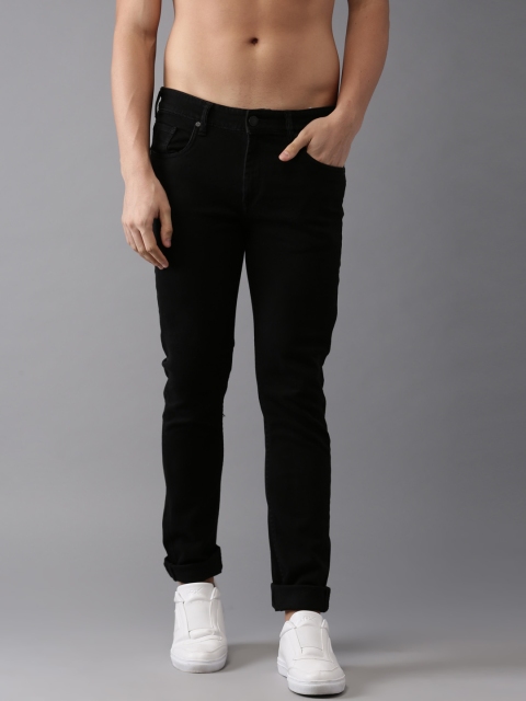 Moda Rapido Men Black Skinny Fit Mid-Rise Clean Look Stretchable Cropped Jeans