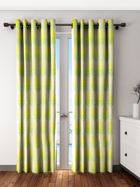 S9home by Seasons Set of 2 Creame & Lime Green Printed Room Darkening Door Curtains, Cream
S9home by Seasons Set of 2 Creame & Lime Green Printed Room Darkening Door Curtains, Cream