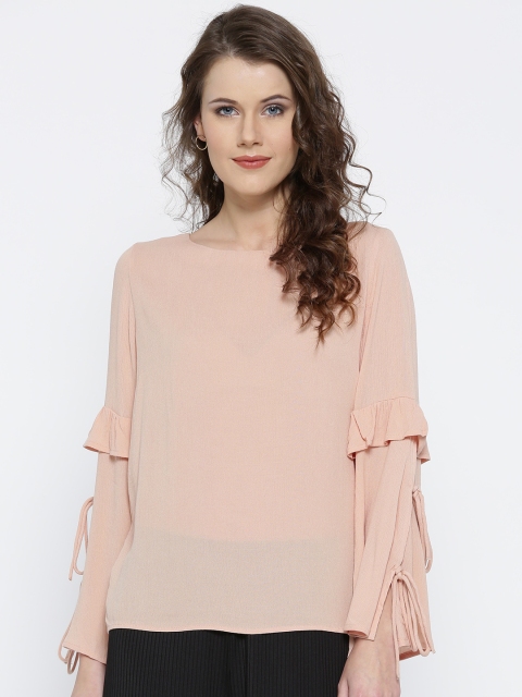 Vero Moda Women Pink Ruffled Top