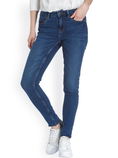 Vero Moda Women Blue Regular Fit Mid-Rise Clean Look Stretchable Jeans