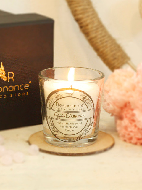 Resonance Set of 2 Apple Cinnamon Scented Candles, White 
Resonance Set of 2 Apple Cinnamon Scented Candles, White