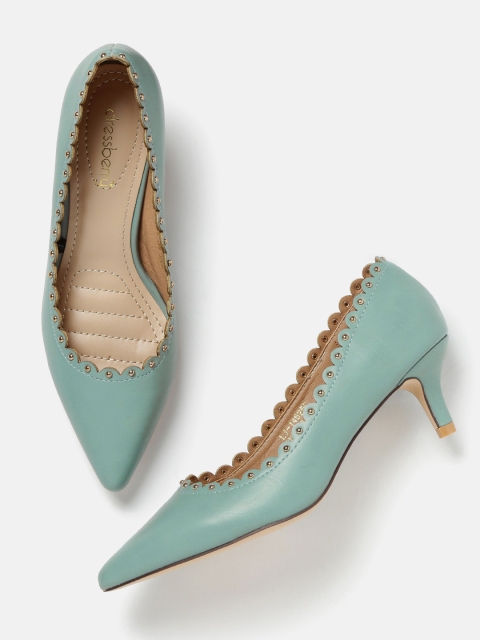 DressBerry Women Turquoise Blue Solid Pumps
