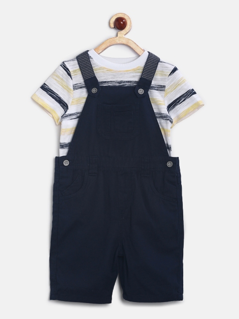 mothercare Boys Navy Dungarees with T-shirt, Navy blue