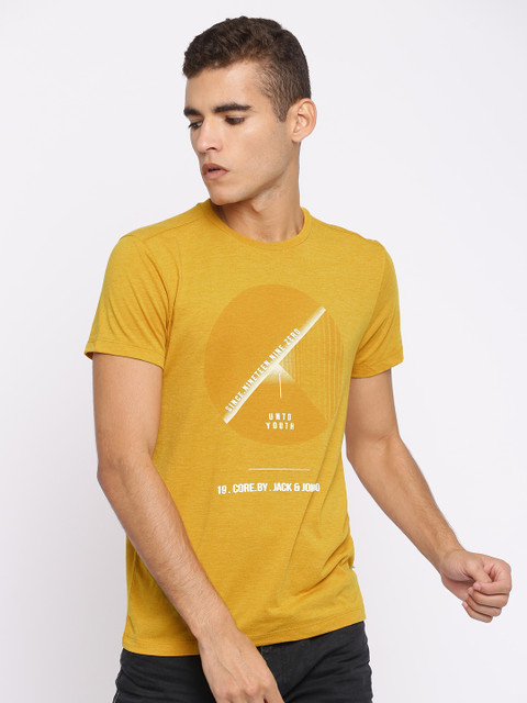 Jack & Jones Men Yellow Slim Fit Printed T-shirt 
Jack & Jones Men Yellow Slim Fit Printed T-shirt