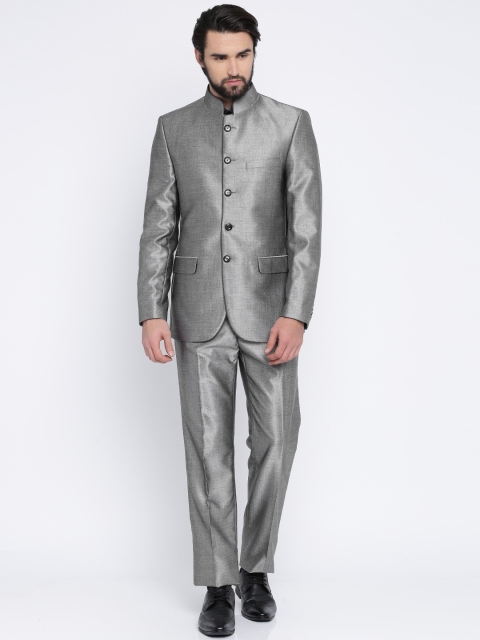 Raymond Grey Solid Single-Breasted Regular Contemporary Fit Ethnic Bandhgala Suit
Raymond Grey Solid Single-Breasted Regular Contemporary Fit Ethnic Bandhgala Suit