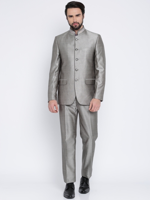 Raymond Men Grey Solid Single-Breasted Regular Contemporary Fit Ethnic Bandhgala Suit
Raymond Men Grey Solid Single-Breasted Regular Contemporary Fit Ethnic Bandhgala Suit