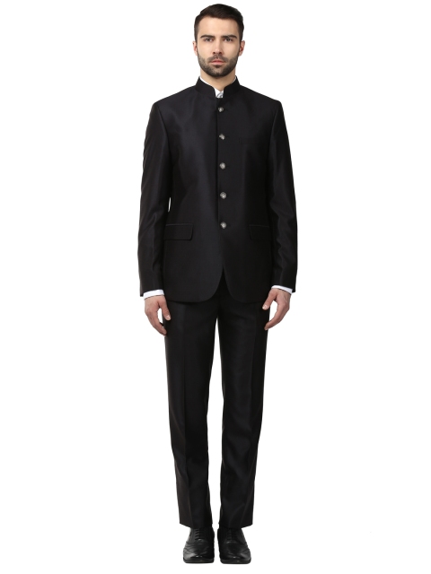Raymond Black Single-Breasted Bandhgala Suit