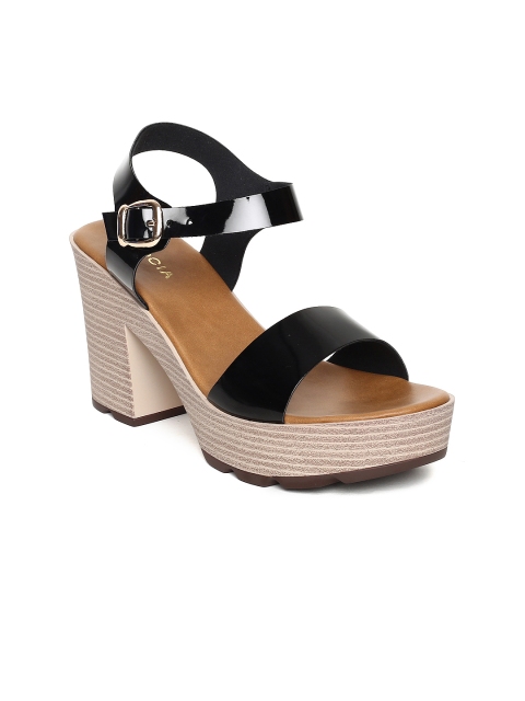 Rocia Women Black Solid Sandals