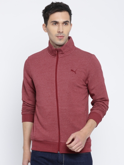 Puma Men Maroon Solid Sweatshirt