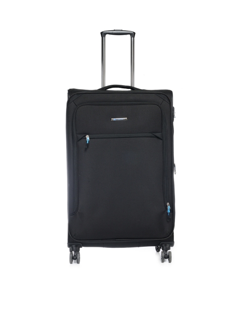 Teakwood Leathers Unisex Black Large Trolley Bag