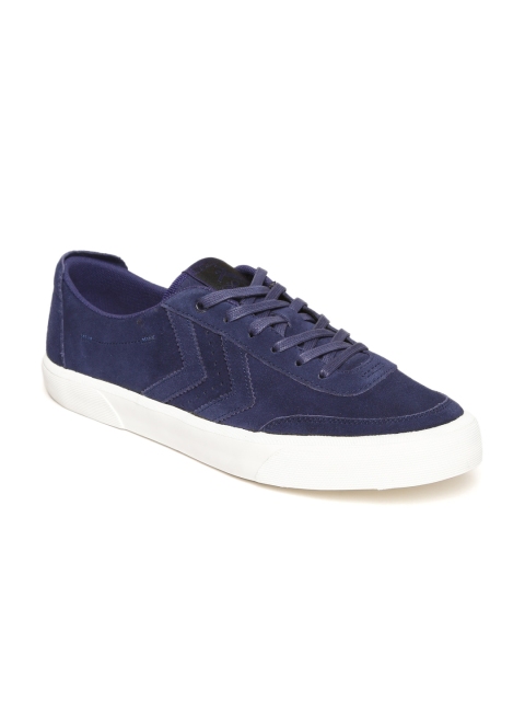 hummel Unisex Navy Stockholm Suede Sneakers, Navy blue