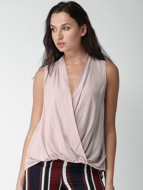 FOREVER 21 Women Pink Solid Wrap Top
FOREVER 21 Women Pink Solid Wrap Top