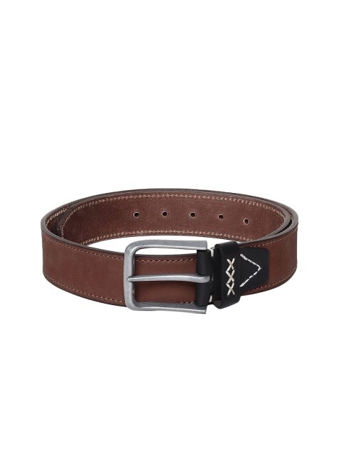 Flying Machine Men Brown Solid Leather Belt