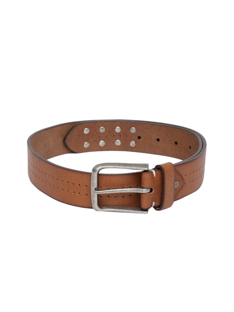 Flying Machine Men Brown Solid Leather Belt