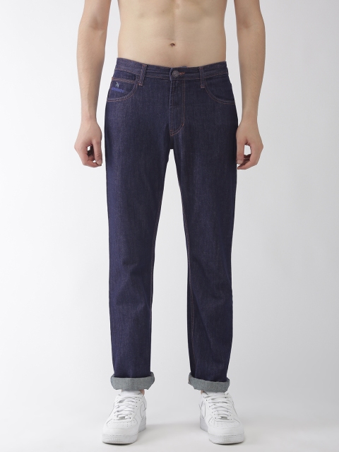 Flying Machine Men Blue Washed Regular Fit Mid-Rise Clean Look Jeans