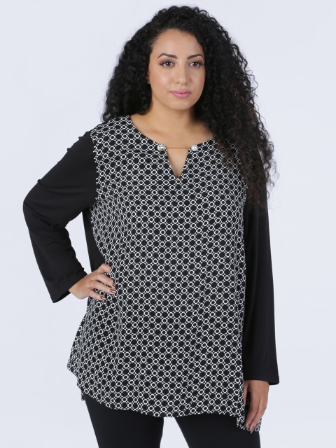 Splash Women Black Printed A-Line Top