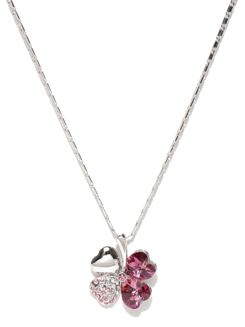 Jewels Galaxy Pink & Silver-Toned Platinum-Plated CZ Stone-Studded Pendant with Chain
Jewels Galaxy Pink & Silver-Toned Platinum-Plated CZ Stone-Studded Pendant with Chain