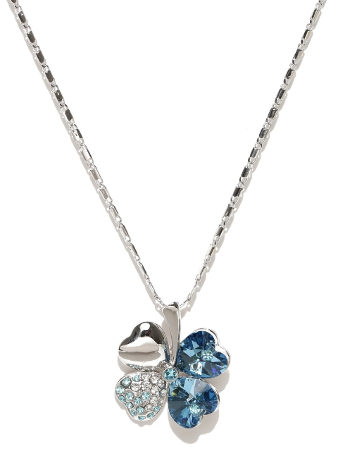Jewels Galaxy Silver-Toned & Blue Platinum-Plated CZ Stone-Studded Pendant with Chain
Jewels Galaxy Silver-Toned & Blue Platinum-Plated CZ Stone-Studded Pendant with Chain