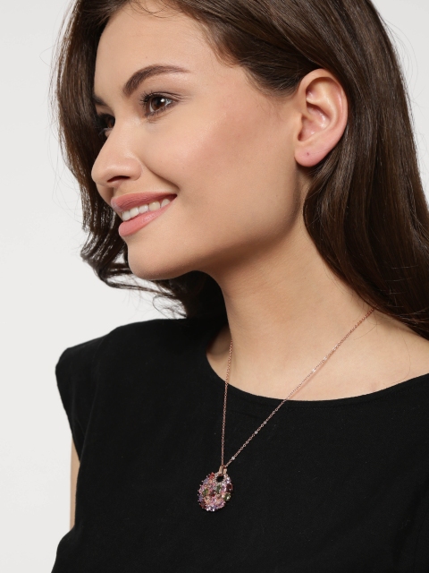 Jewels Galaxy Multicoloured 18K Rose Gold-Plated CZ Stone-Studded Pendant with Chain, Multi
Jewels Galaxy Multicoloured 18K Rose Gold-Plated CZ Stone-Studded Pendant with Chain, Multi