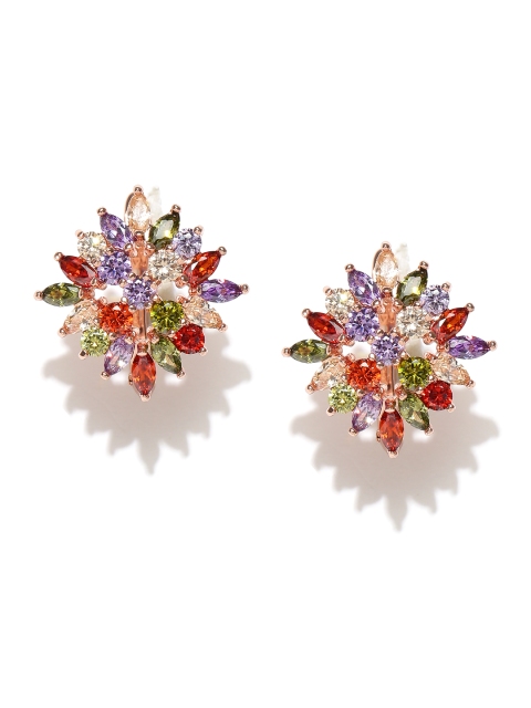 Jewels Galaxy Multicoloured Floral Rose Gold-Plated CZ Stone Handcrafted Oversized Studs, Multi
Jewels Galaxy Multicoloured Floral Rose Gold-Plated CZ Stone Handcrafted Oversized Studs, Multi