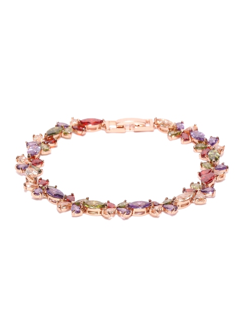 Jewels Galaxy Multicoloured Rose Gold-Plated CZ Stone-Studded Handcrafted Link Bracelet
Jewels Galaxy Multicoloured Rose Gold-Plated CZ Stone-Studded Handcrafted Link Bracelet