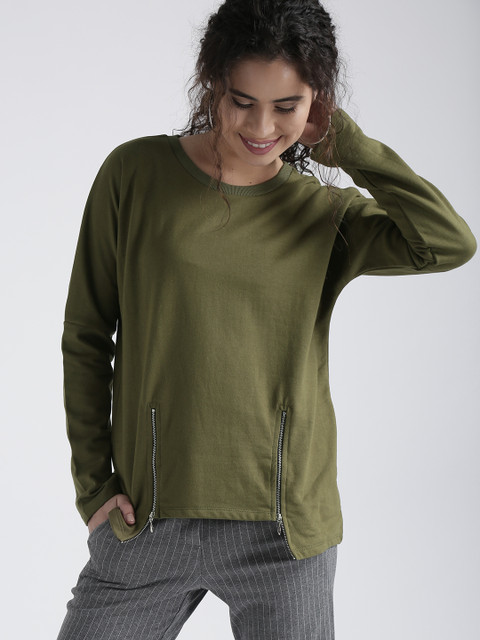Chemistry Women Olive Green Solid Sweatshirt
Chemistry Women Olive Green Solid Sweatshirt