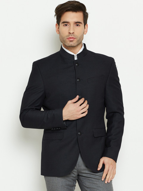 Blackberrys Dark Navy Patterned Regular Fit Single-Breasted Ethnic Bandhgala Blazer, Navy blue
Blackberrys Dark Navy Patterned Regular Fit Single-Breasted Ethnic Bandhgala Blazer, Navy blue