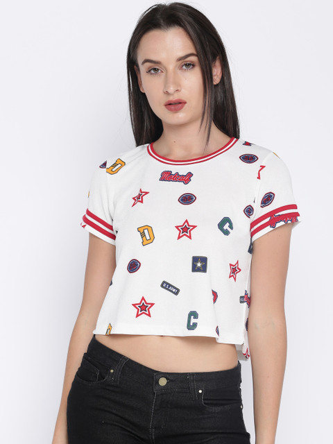 Ajile by Pantaloons Women Off-White Printed Crop Top
Ajile by Pantaloons Women Off-White Printed Crop Top