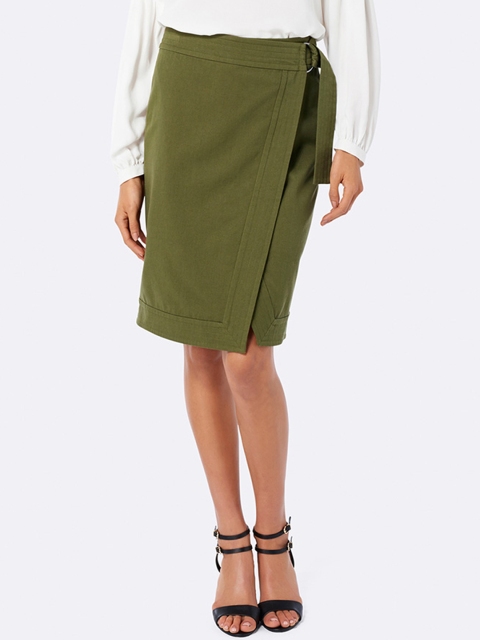 Forever New Green Wrap Skirt