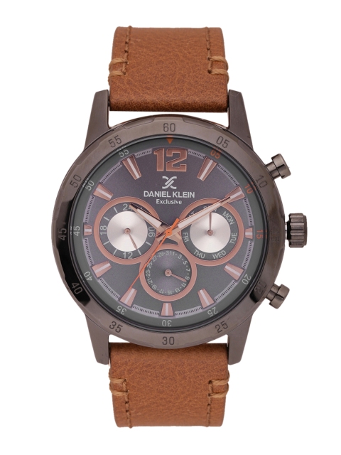 Daniel Klein Men Gunmetal-Toned Analogue Watch DK11342-2, Metallic