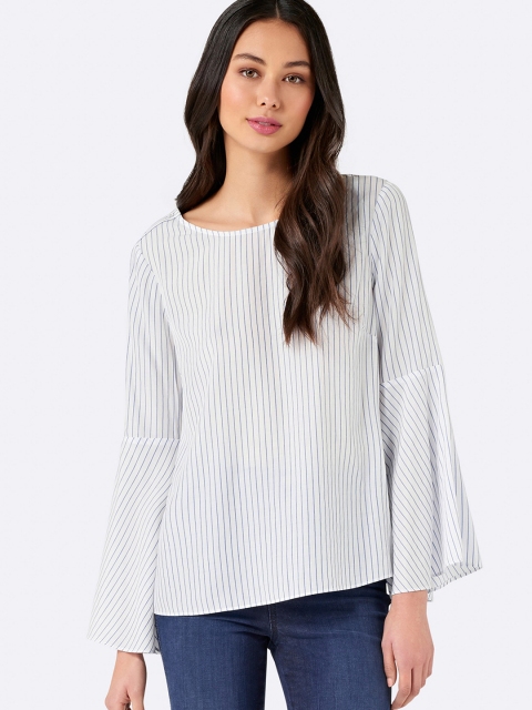 Forever New Women White Striped Top