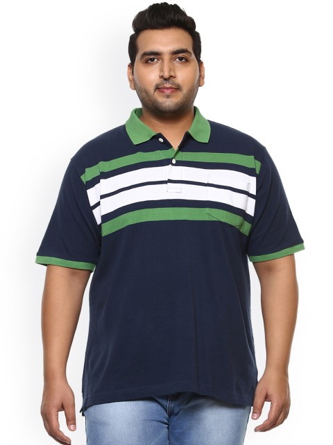 John Pride Plus Size Men Navy White Striped Polo Collar Regular Fit T-shirt, Navy blue
John Pride Plus Size Men Navy White Striped Polo Collar Regular Fit T-shirt, Navy blue