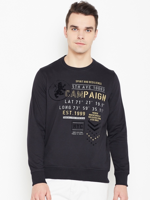 Monte Carlo Men Black Printed Sweatshirt