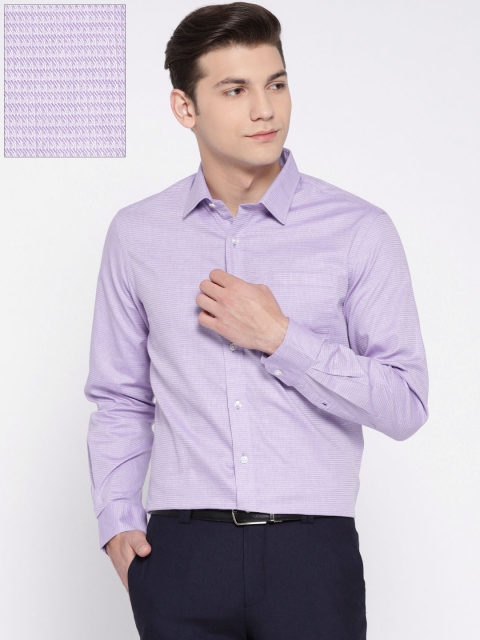 Arrow Men Purple Slim Fit Solid Formal Shirt