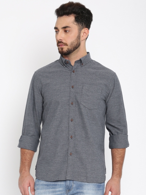 Marks & Spencer Men Blue Self-Design Casual Shirt