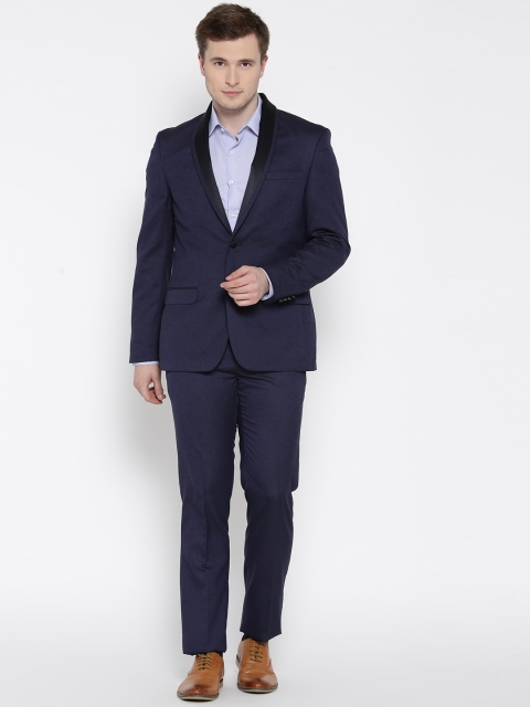 Arrow Navy Body Tailored Fit Single-Breasted Party Suit, Navy blue