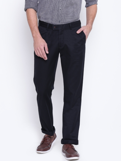 Blackberrys Men Black Smart Fit Solid Casual Trousers