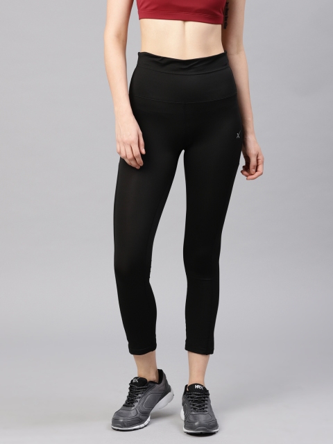 HRX Active by Hrithik Roshan Black Solid Tights