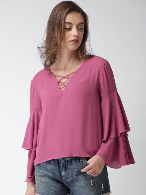 Mast & Harbour Women Mauve Solid Top