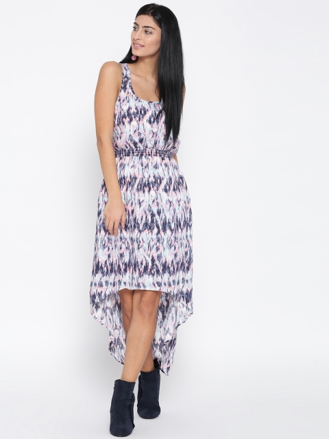 Aeropostale Women Blue & Pink Printed Maxi Dress