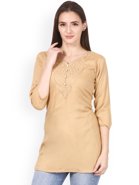 Saadgi Beige Solid Kurti