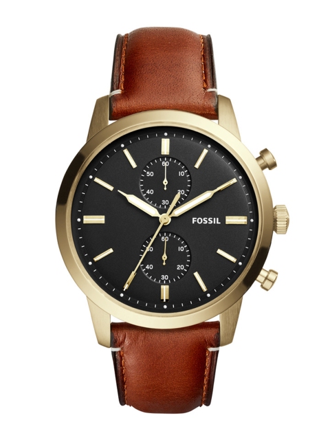 Fossil Men Black & Brown Analogue Watch FS5338
