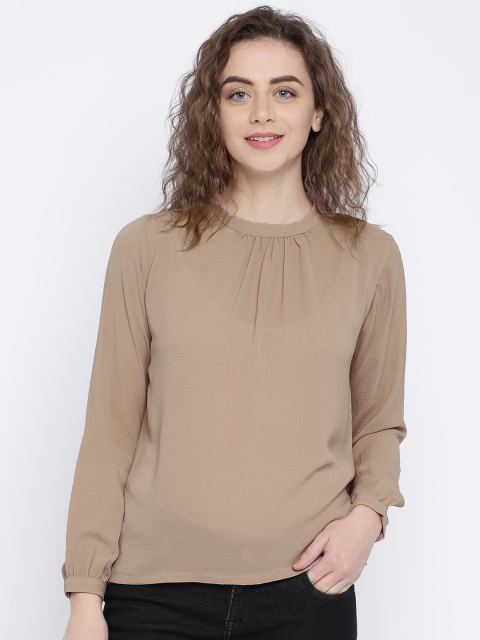 AND Women Taupe Solid Top
