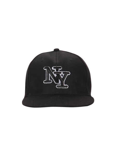 FabSeasons Unisex Black Solid Snapback Cap