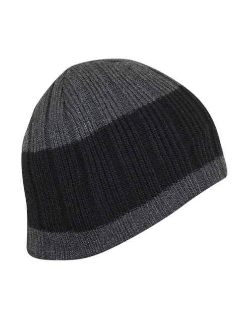 FabSeasons Unisex Grey & Black Self Design Beanie